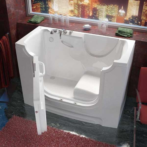Meditub MediTub 30 x 60 Left Drain White Soaking Wheelchair Accessible Bathtub 3060WCALWS - main